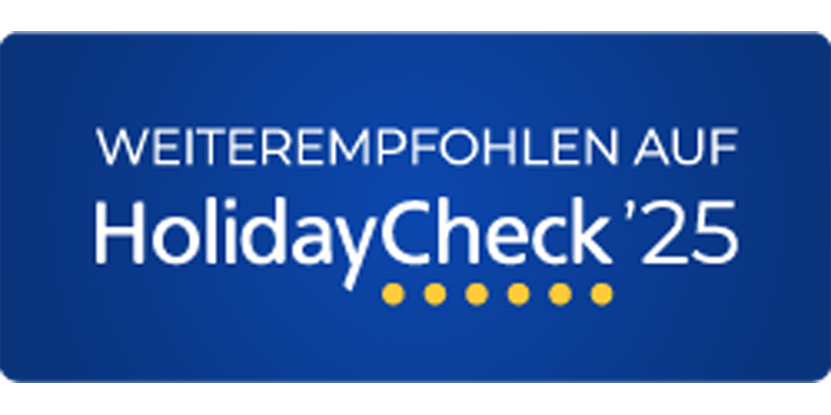 Recommend on HolidayCheck 2025 Recommend on HolidayCheck 2025